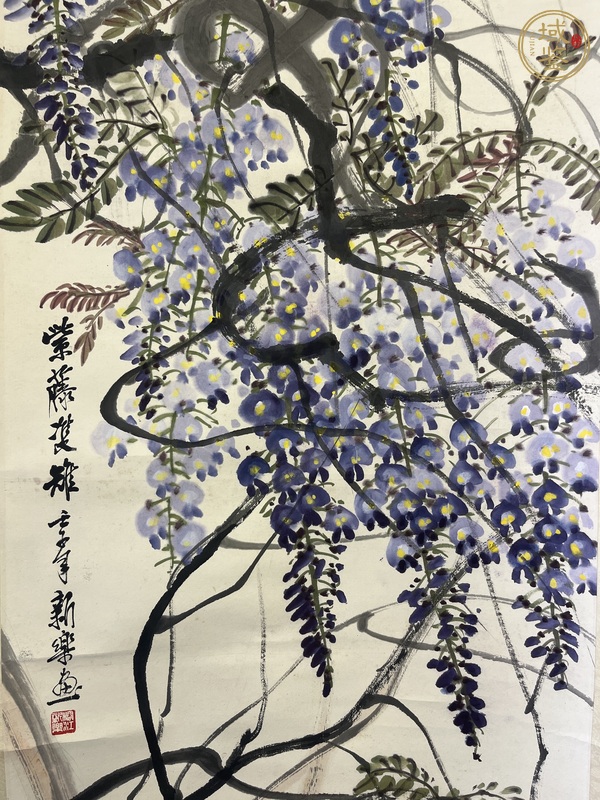 古玩字畫紫藤雙雉真品鑒賞圖