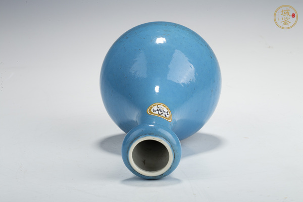 古玩陶瓷清末民初·天藍(lán)釉蒜頭瓶一對(duì)真品鑒賞圖