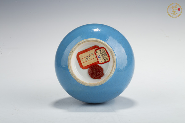 古玩陶瓷清末民初·天藍(lán)釉蒜頭瓶一對(duì)真品鑒賞圖