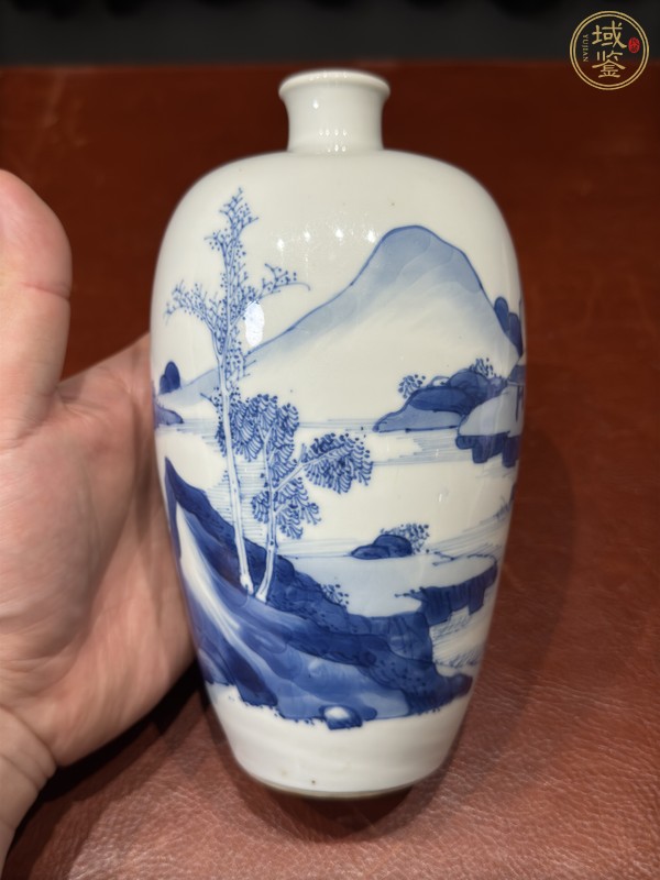 古玩陶瓷青花山水蘿卜瓶真品鑒賞圖