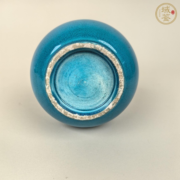 古玩陶瓷清晚期 孔雀藍(lán)釉長(zhǎng)頸瓶一對(duì)真品鑒賞圖