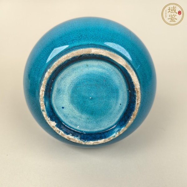 古玩陶瓷清晚期 孔雀藍(lán)釉長(zhǎng)頸瓶一對(duì)真品鑒賞圖