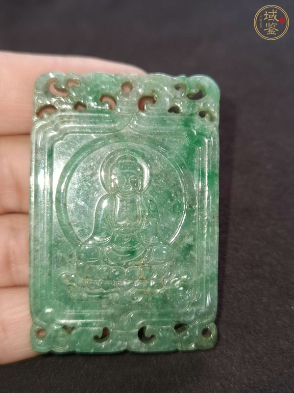古玩玉器翡翠雕“佛牌”真品鑒賞圖