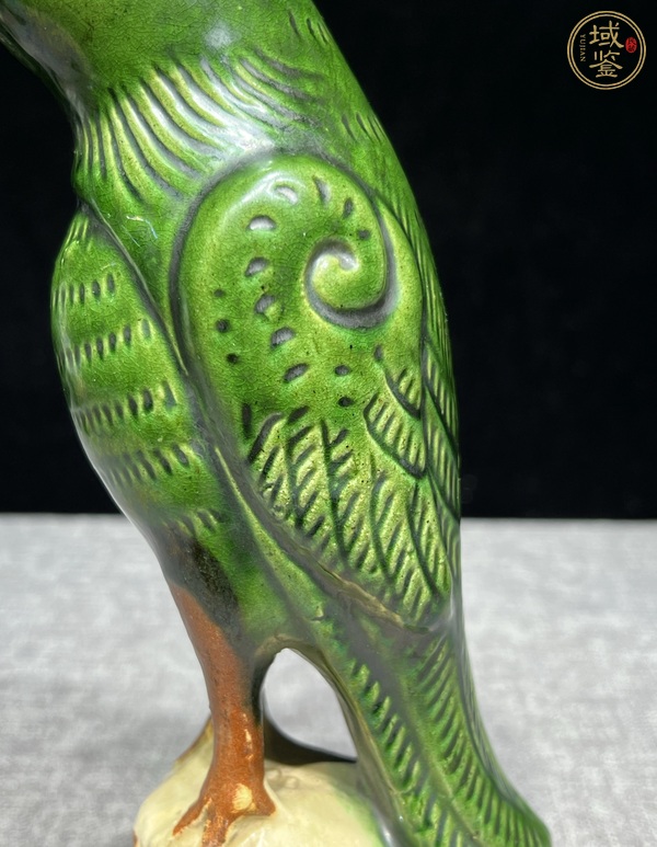 古玩陶瓷晚清鸚鵡香插真品鑒賞圖