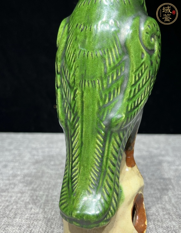 古玩陶瓷晚清鸚鵡香插真品鑒賞圖