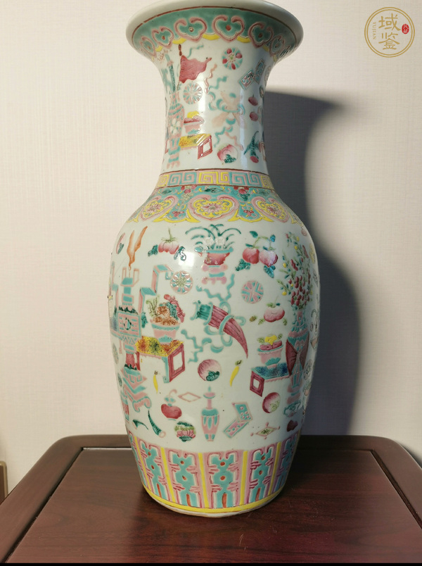 古玩博古圖粉彩瓶真品鑒賞圖