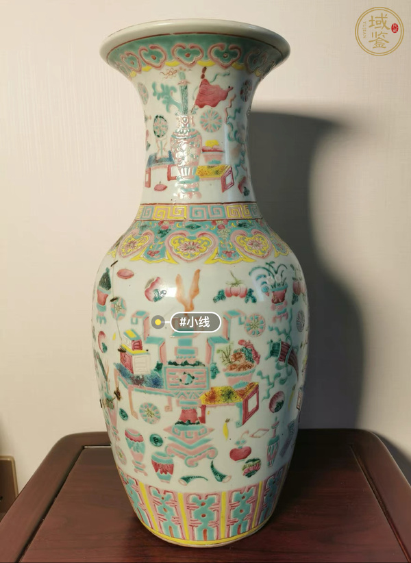 古玩陶瓷博古圖粉彩瓶真品鑒賞圖