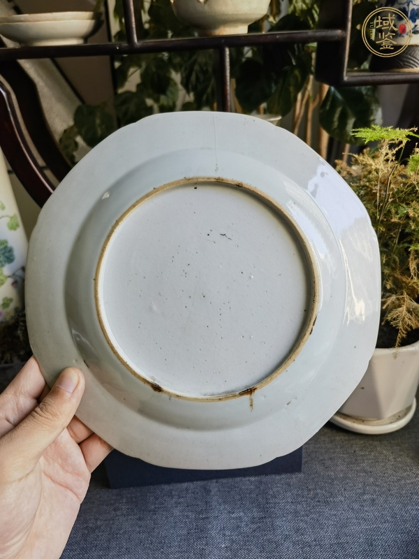 古玩陶瓷青花花卉紋八方盤真品鑒賞圖