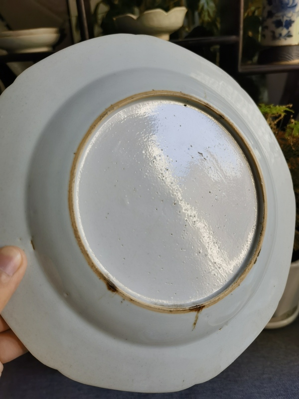 古玩陶瓷青花花卉紋八方盤拍賣，當前價格380元