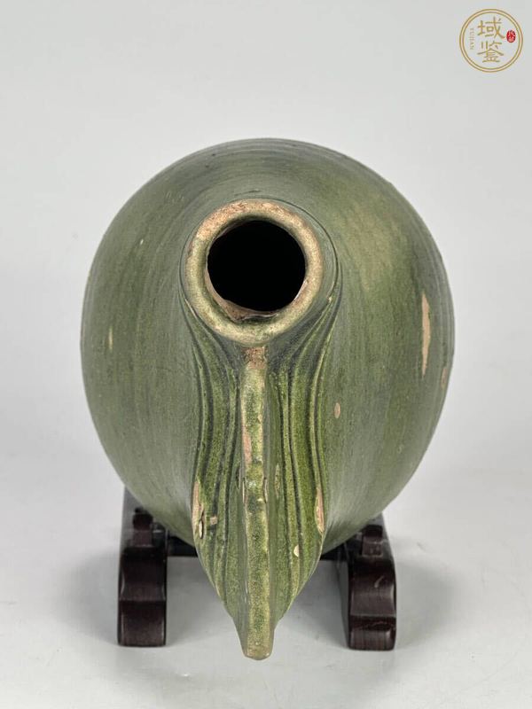 古玩陶瓷綠釉皮囊壺真品鑒賞圖