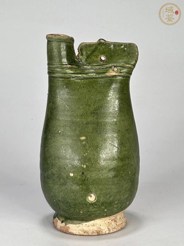 古玩陶瓷綠釉皮囊壺真品鑒賞圖
