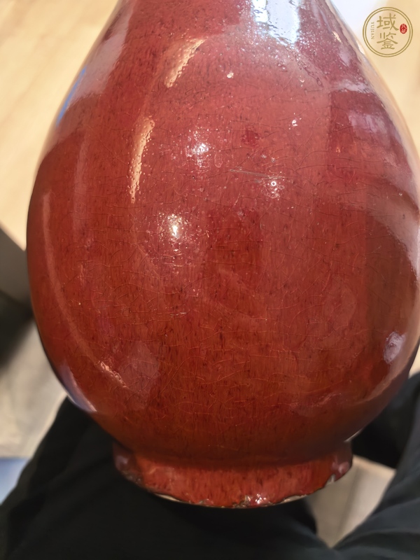 古玩陶瓷郎紅釉尊瓶真品鑒賞圖
