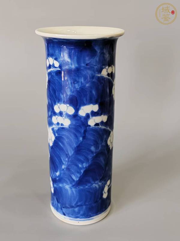 古玩陶瓷青花冰梅紋花觚真品鑒賞圖