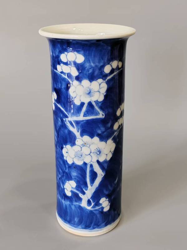 古玩陶瓷青花冰梅紋花觚拍賣，當前價格3600元
