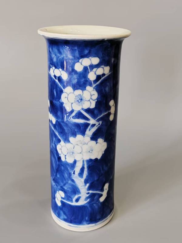 古玩陶瓷青花冰梅紋花觚拍賣，當前價格3600元