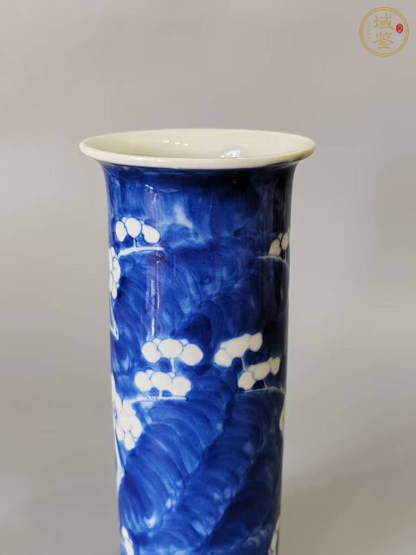 古玩陶瓷青花冰梅紋花觚真品鑒賞圖