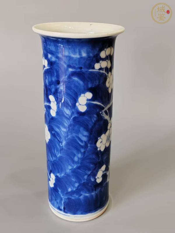 古玩陶瓷青花冰梅紋花觚真品鑒賞圖