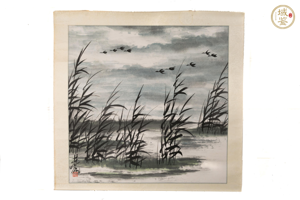 古玩字畫蘆葦飛雁真品鑒賞圖