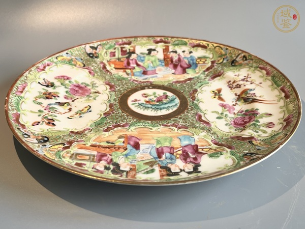 古玩陶瓷廣彩描金人物故事紋盤真品鑒賞圖