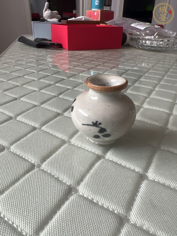 古玩陶瓷花卉紋醬口石榴尊真品鑒賞圖