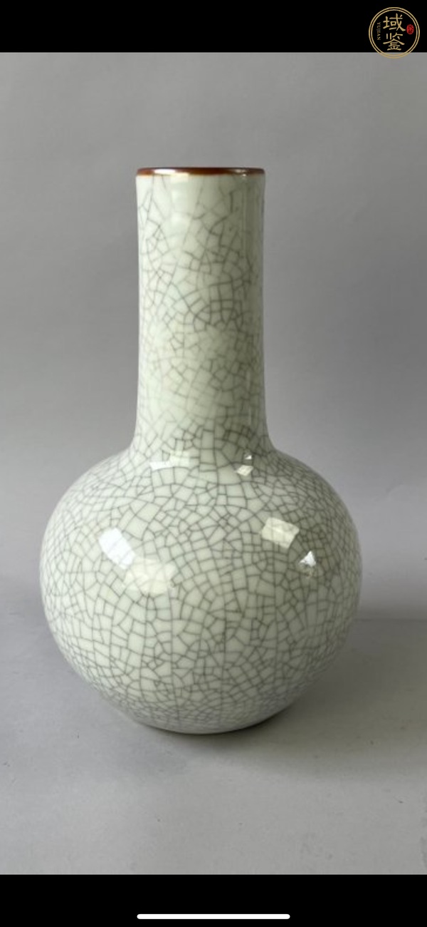 古玩陶瓷哥釉天球瓶真品鑒賞圖