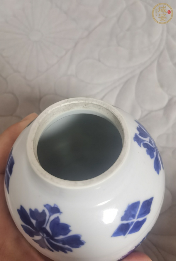 古玩陶瓷青花團(tuán)花紋蓋罐一對(duì) 真品鑒賞圖