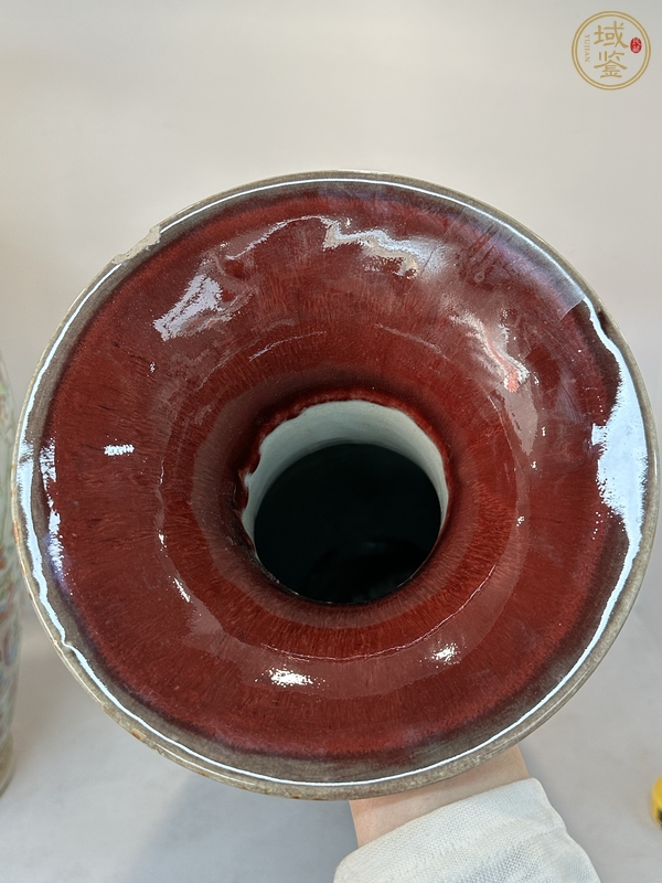 古玩陶瓷清中期鈞紅釉大瓶真品鑒賞圖