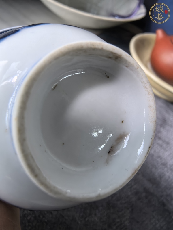 古玩陶瓷青花夔龍紋茶杯真品鑒賞圖