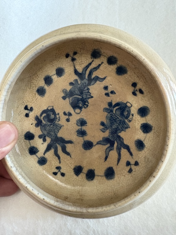 古玩轉(zhuǎn)賣清晚期 哥釉青花鐋鑼洗拍賣，當(dāng)前價(jià)格398元