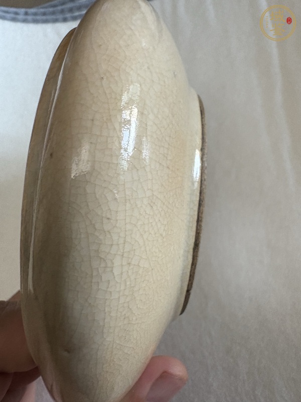 古玩陶瓷清晚期 哥釉青花鐋鑼洗真品鑒賞圖