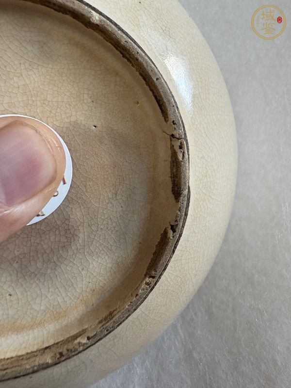 古玩陶瓷清晚期 哥釉青花鐋鑼洗真品鑒賞圖