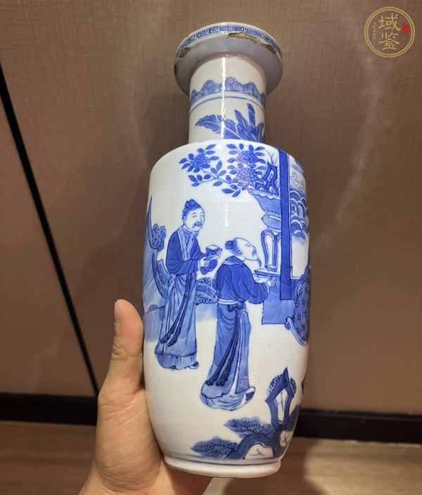 古玩陶瓷青花人物棒槌瓶真品鑒賞圖