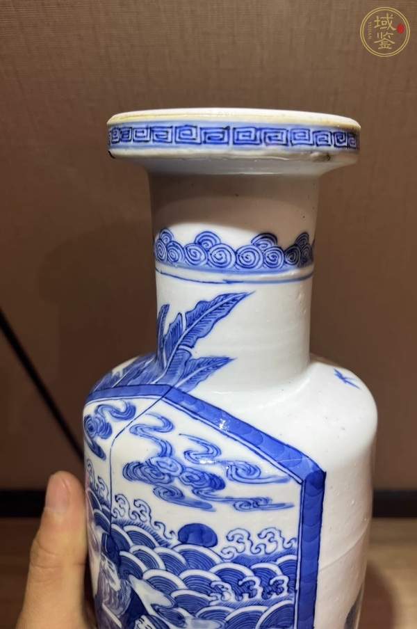 古玩陶瓷青花人物棒槌瓶真品鑒賞圖