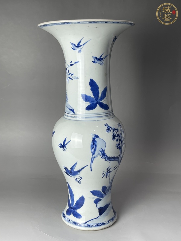 古玩清康熙 青花花鳥(niǎo)紋鳳尾尊真品鑒賞圖