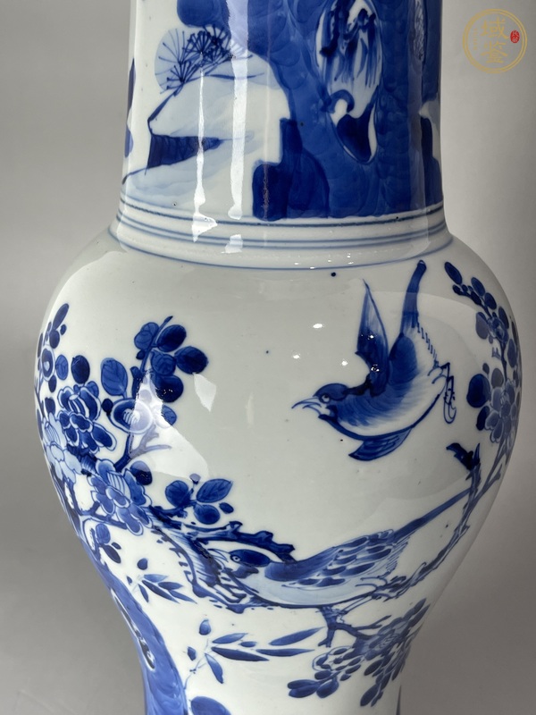 古玩陶瓷清康熙 青花花鳥紋鳳尾尊真品鑒賞圖