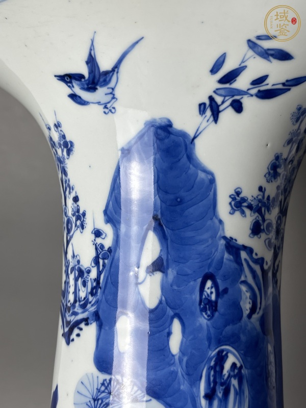 古玩陶瓷清康熙 青花花鳥紋鳳尾尊真品鑒賞圖