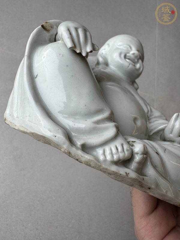 古玩陶瓷清末民初·白釉彌勒佛塑像真品鑒賞圖
