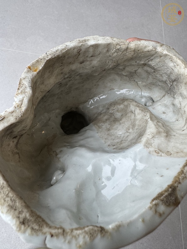 古玩陶瓷清末民初·白釉彌勒佛塑像真品鑒賞圖