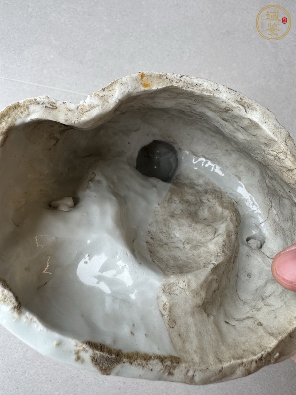 古玩陶瓷清末民初·白釉彌勒佛塑像真品鑒賞圖