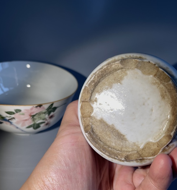 古玩陶瓷釉下彩花鳥紋茶碗拍賣，當(dāng)前價(jià)格100元