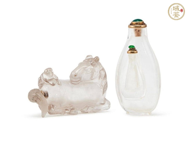 古玩清代水晶鼻煙壺真品鑒賞圖