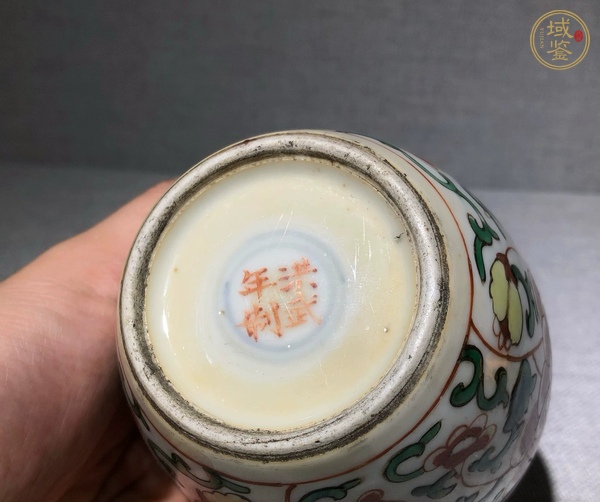 古玩陶瓷五彩牡丹紋罐真品鑒賞圖