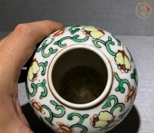 古玩陶瓷五彩牡丹紋罐真品鑒賞圖