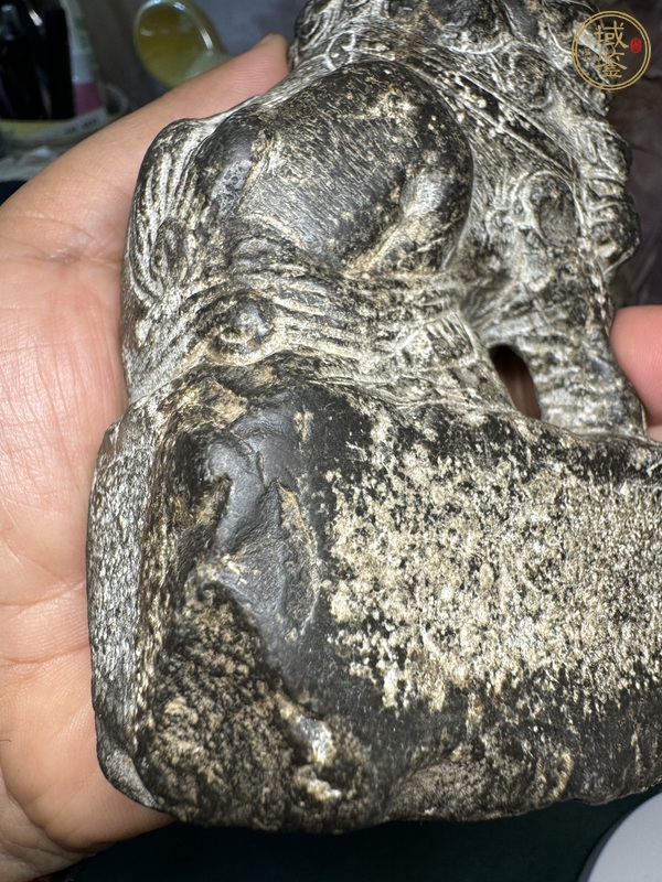 古玩雜項青石獅真品鑒賞圖