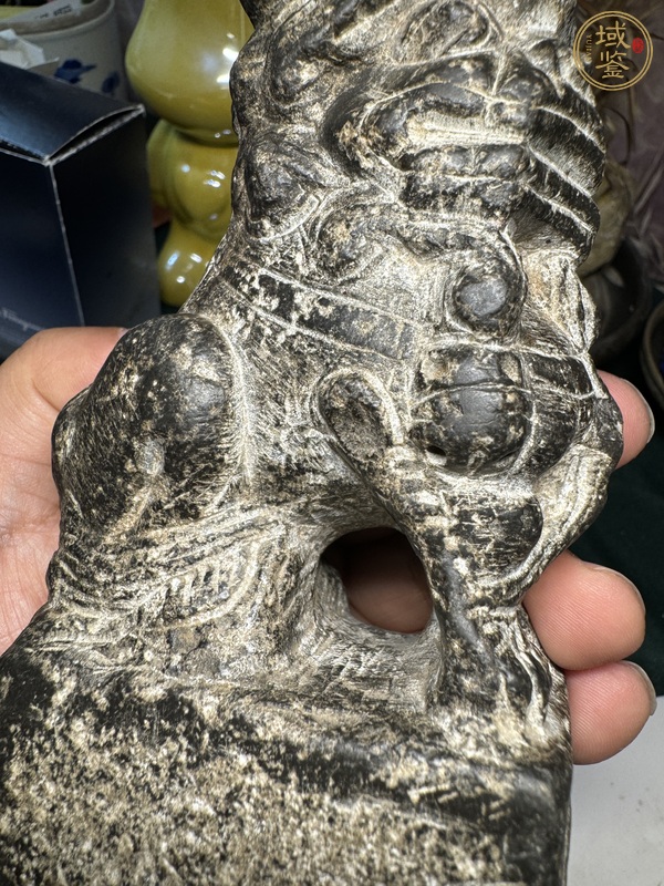 古玩雜項青石獅真品鑒賞圖