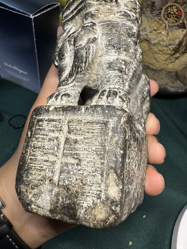 古玩雜項青石獅真品鑒賞圖