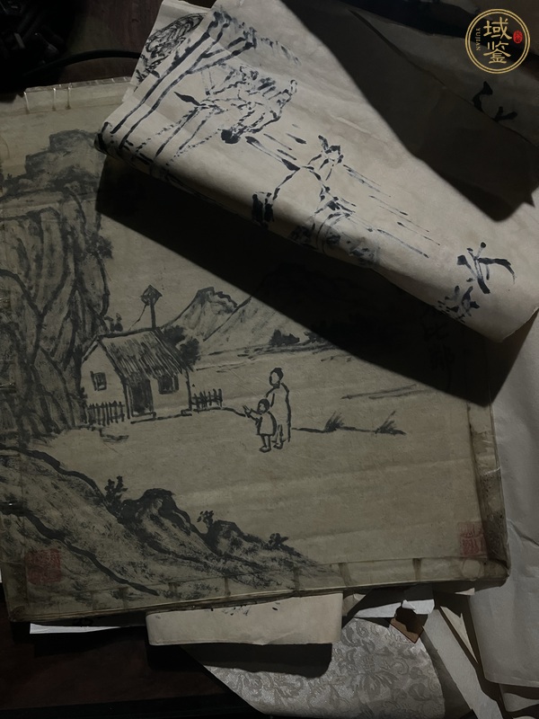 古玩字畫豐子愷款人物真品鑒賞圖