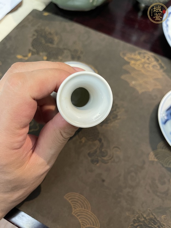 古玩陶瓷青花釉里紅盤口瓶真品鑒賞圖