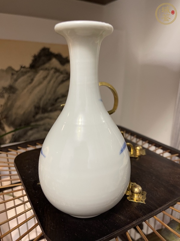 古玩陶瓷青花釉里紅盤口瓶真品鑒賞圖