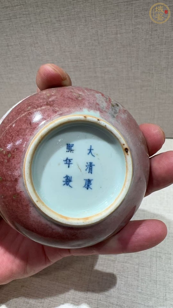 古玩陶瓷豇豆紅釉印泥盒真品鑒賞圖
